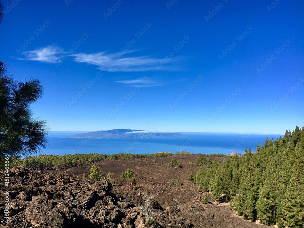 Fototapeta premium Blick vom Teide-Nationalpark auf La Gomera