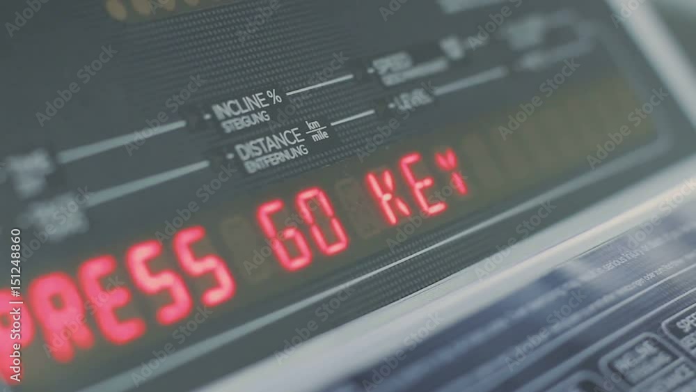 Electronic scoreboard of a treadmill with a storm drain. Electronic scoreboard of a treadmill with a storm drain.
