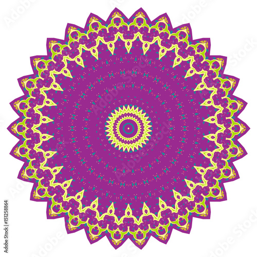 Colorful bright vector illustrated mandala.