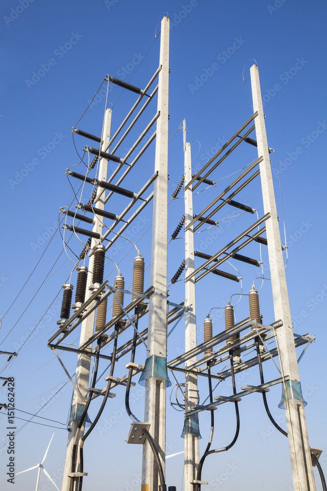 Electrical power poles in The electricity needed to power an electric pole. Electrical power poles in The electricity needed to power an electric pole.