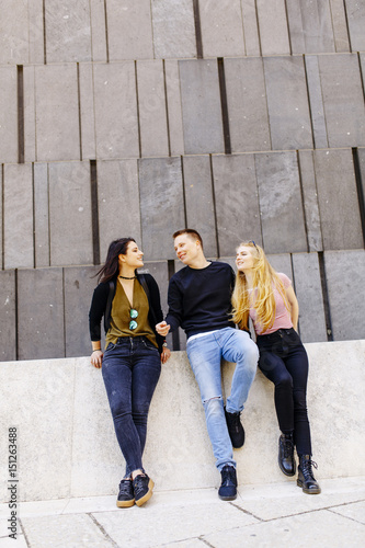 Urban young people hanging out
