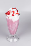 Strawberry shake on isolated white background