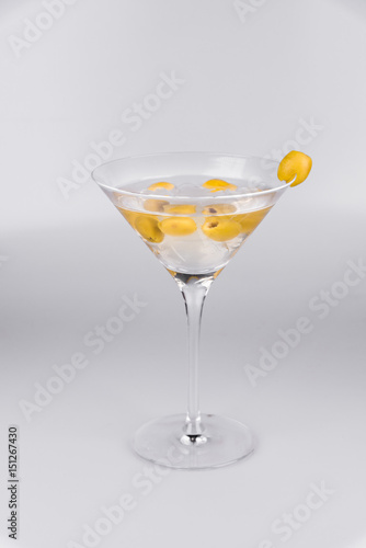 Martini cocktail on isolated white background