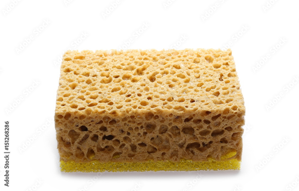 Yellow sponge isolated on white background Yellow sponge isolated on white background