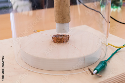 Handmade electromagnetic seismograph for educational activities with children and students. Educational activities in the classroom. STEM education in a workshop at school