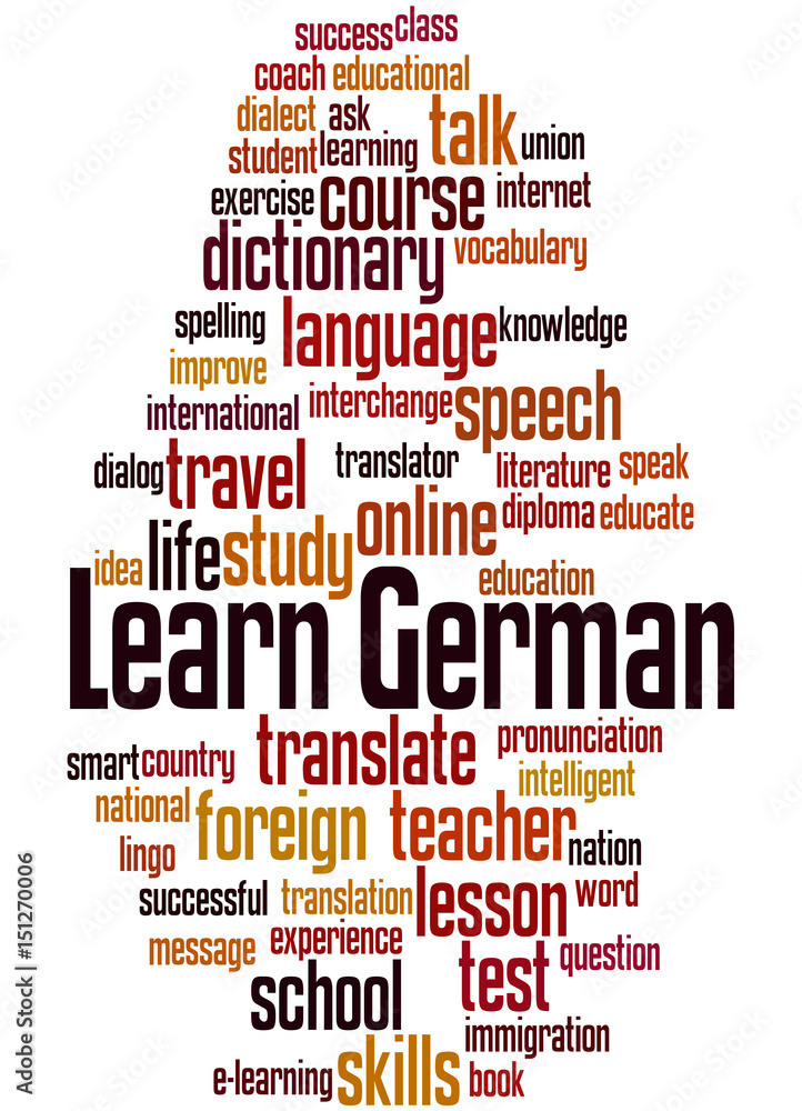 Obraz premium Learn German, word cloud concept 5