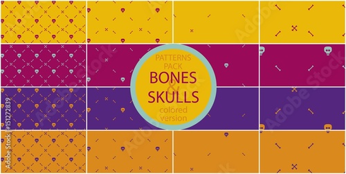 BONES & SKULLS PATTERNS.
colored version.