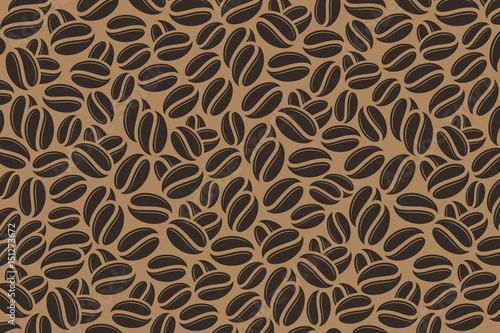 Coffee. Abstract coffee beans on brown background 