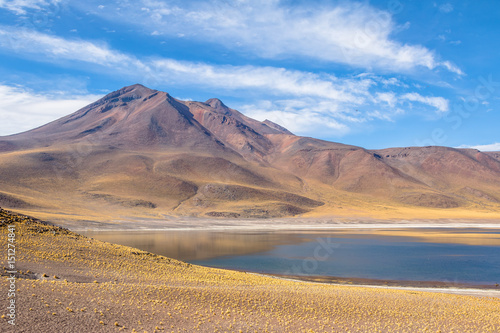 Miniques Lagoon and Volcano - Atacama Desert, Chile