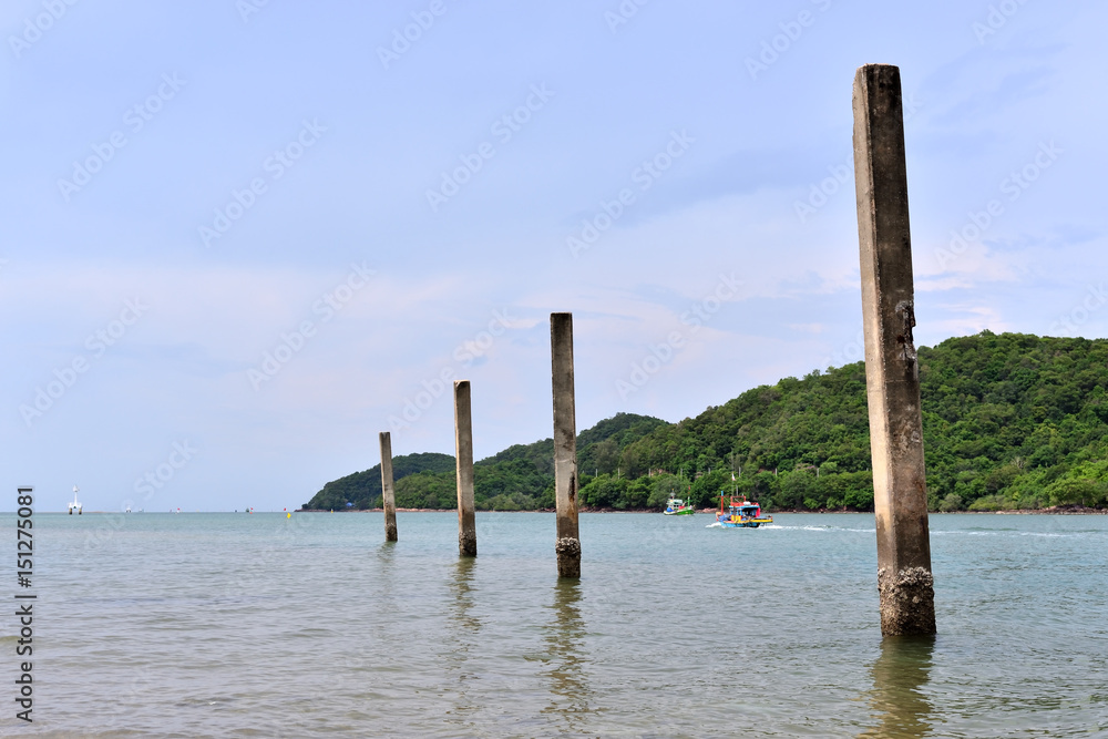The fish boat and the sea Chanthaburi Thailand The fish boat and the sea Chanthaburi Thailand