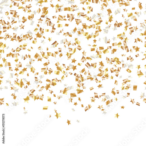 Happy birthday background with confetti seamless pattern on a white backdrop 