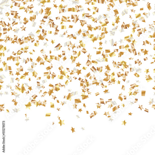 Happy birthday background with confetti seamless pattern on a white backdrop
