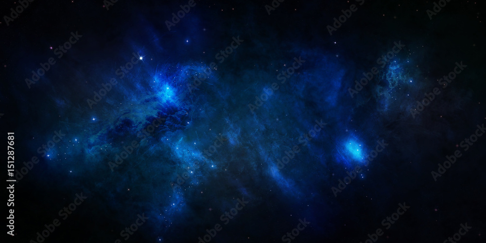 Blue starry sky space