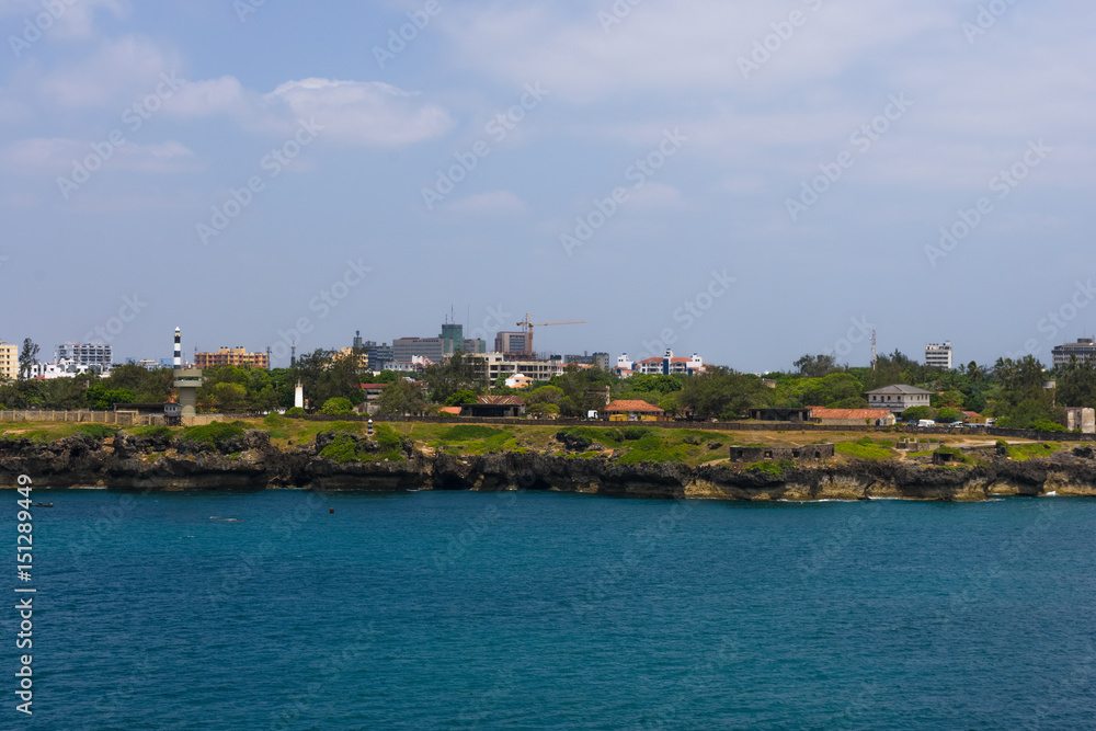 View of Mombasa port, Kenya from sea