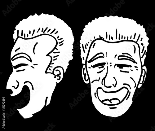 funny man face draw