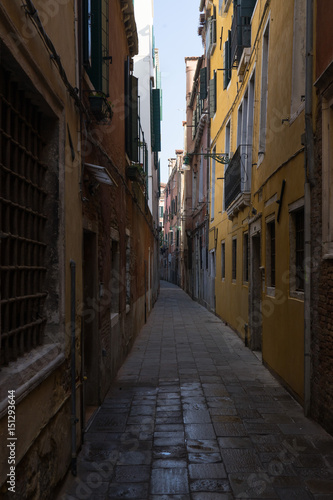 A narrow venetian alley in Venice  Italy