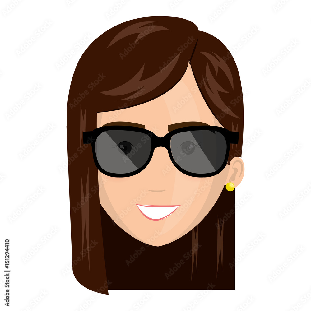 beautiful and young woman head with sunglasses vector illustration design beautiful and young woman head with sunglasses vector illustration design