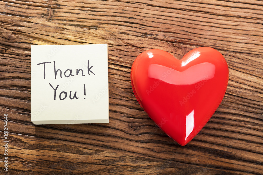 Thank You Note With Heart Thank You Note With Heart