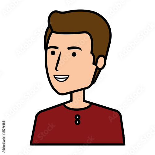 young man avatar character vector illustration design