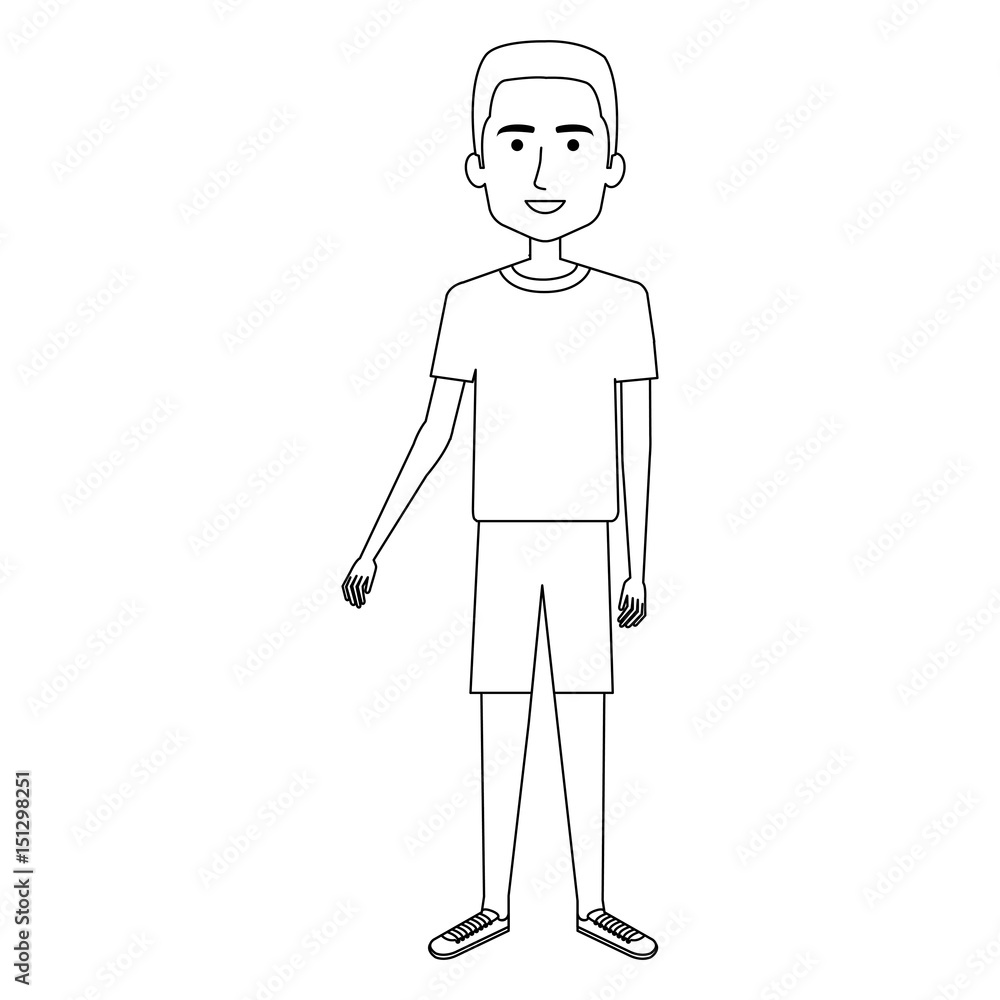 Young man in beach suit vector illustration design Young man in beach suit vector illustration design