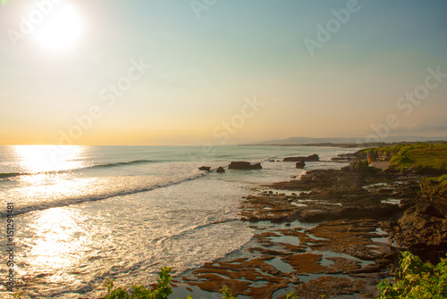 Beautiful landscape with sea at sunset. photo