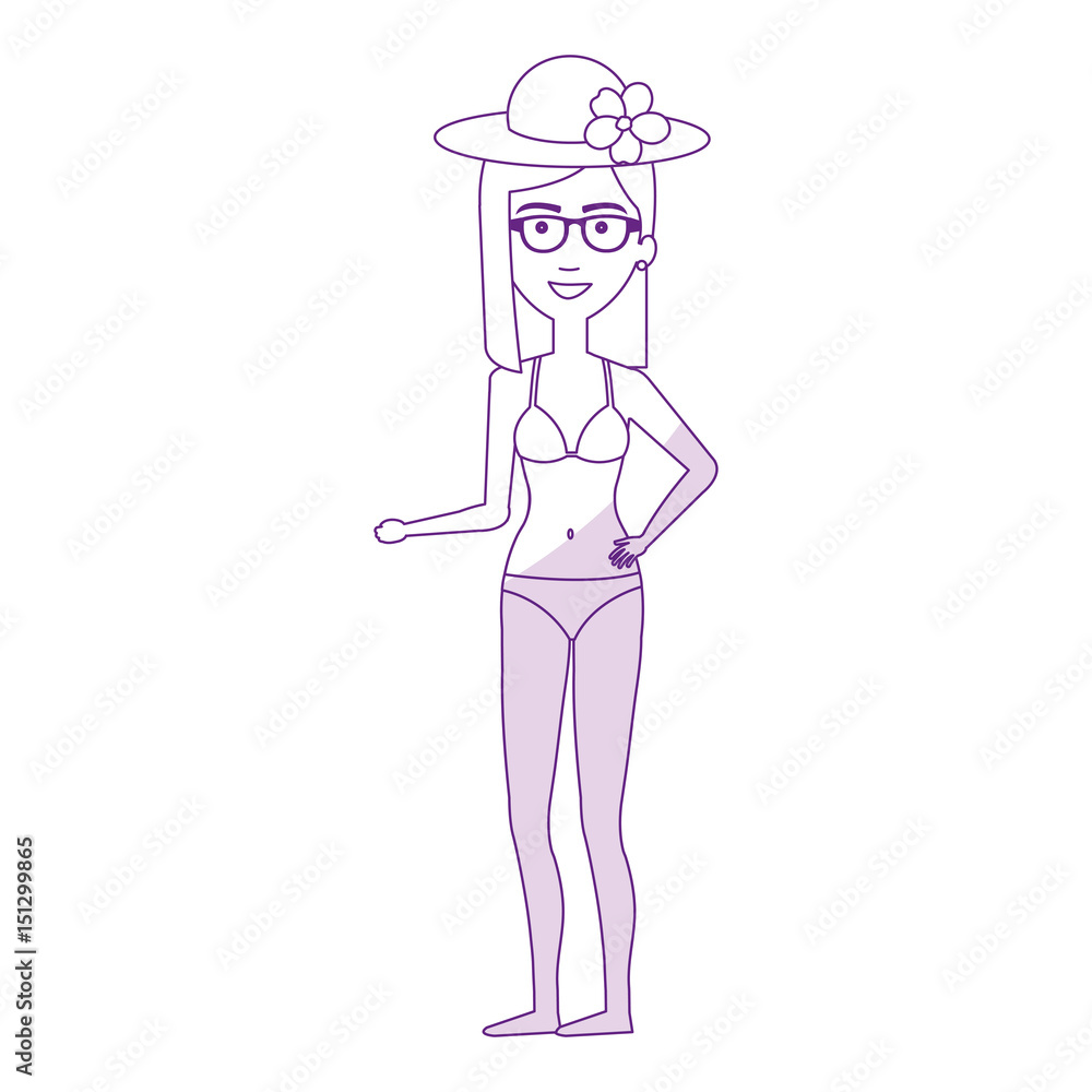 Woman in swimsuit character vector illustration design Woman in swimsuit character vector illustration design