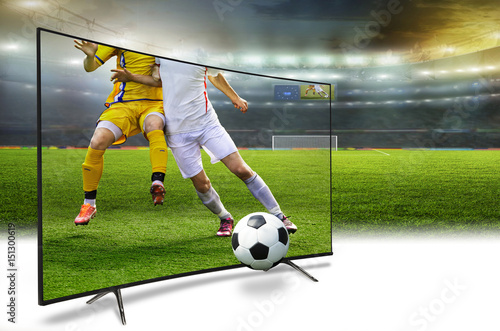 4k monitor watching smart tv translation of football game © Vitaly Krivosheev
