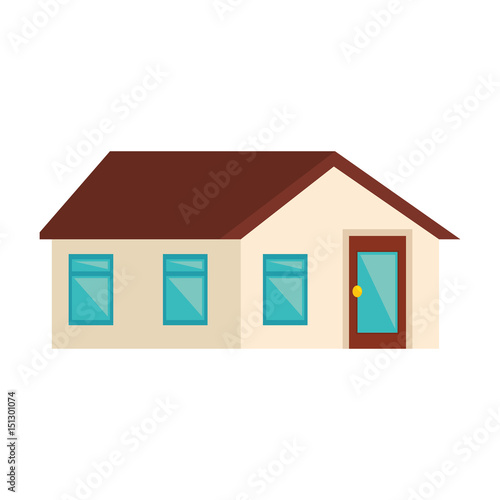 cute house exterior icon vector illustration design