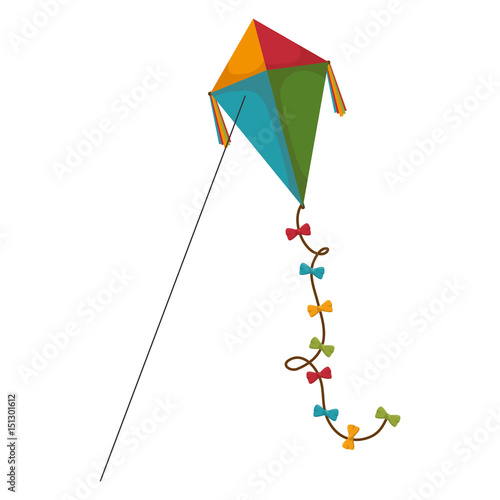 cute kite flying icon vector illustration design