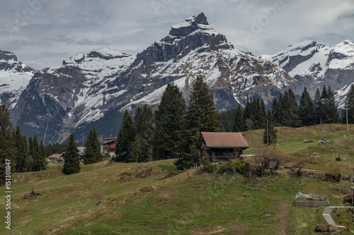 Snowcapped Swiss Alps Titleis Mountain Range View