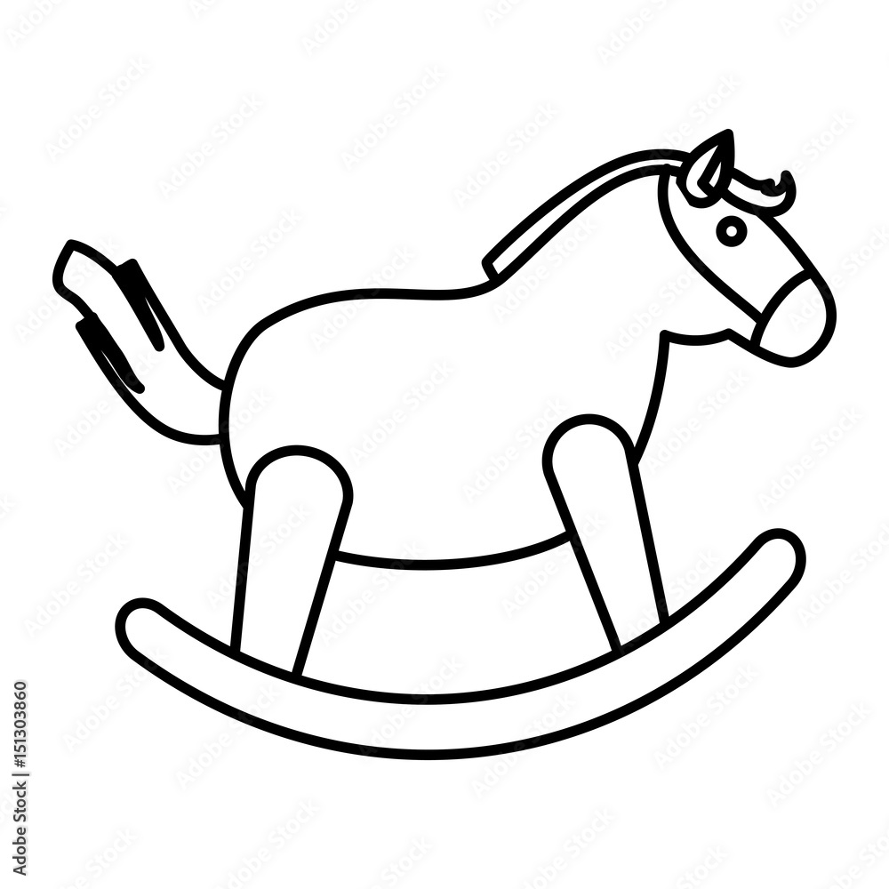 horse wooden isolated icon vector illustration design horse wooden isolated icon vector illustration design