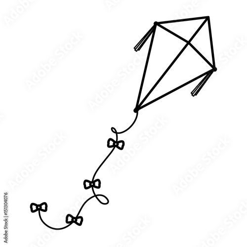 cute kite flying icon vector illustration design