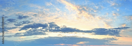 Sunrise sky panorama with clouds © wildman