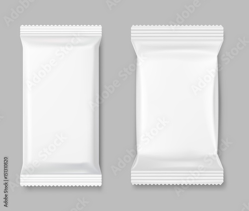 Set of packing mockup on a gray background. Vector illustration. Perfect for use template your design, promo, adv. 