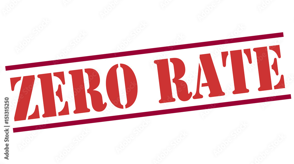 Stamp with text zero rate inside, vector