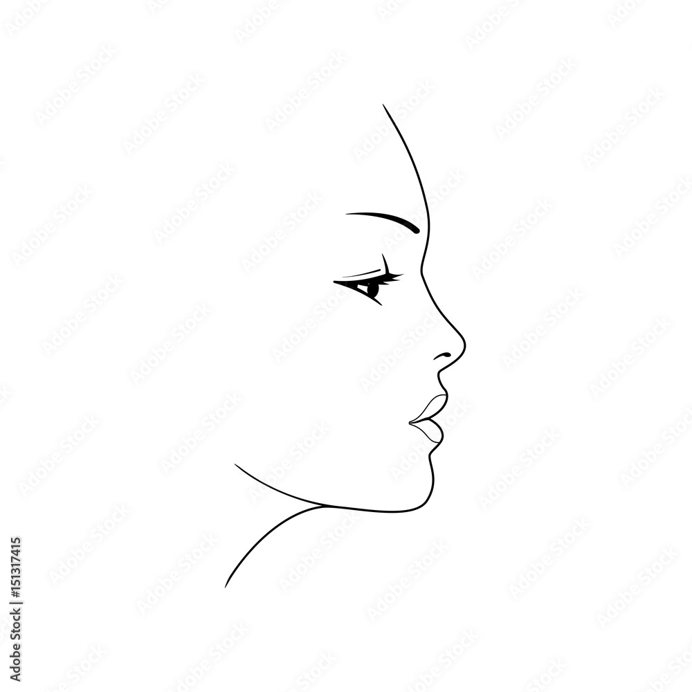 Silhouette of a female face