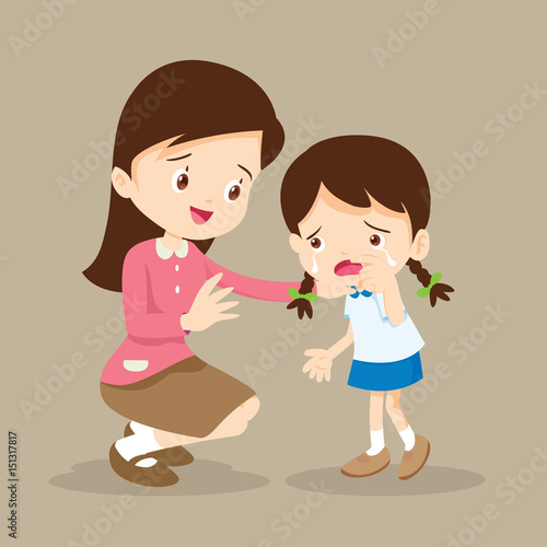 Teacher Comforting crying girl