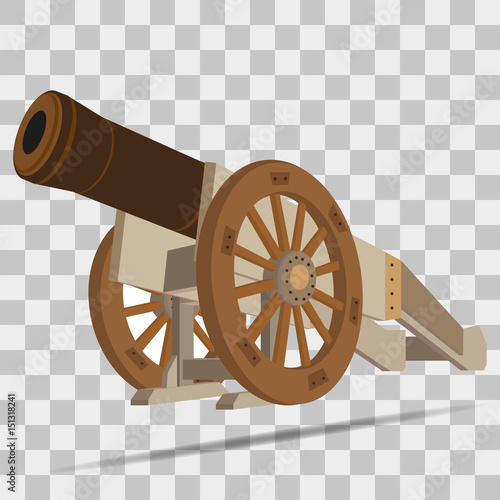 Vector image of ancient cannon on a transparent background