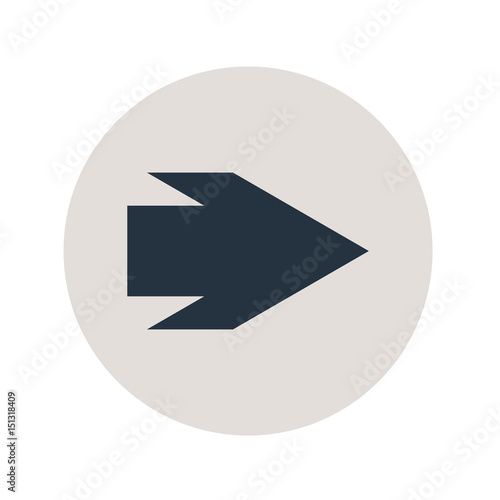  Icono plano flecha derecha en circulo gris