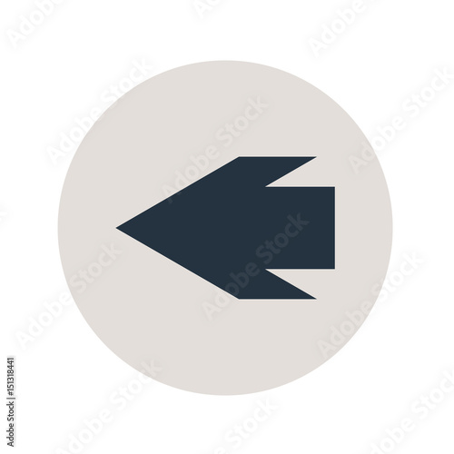 Icono plano flecha izquierda en circulo gris