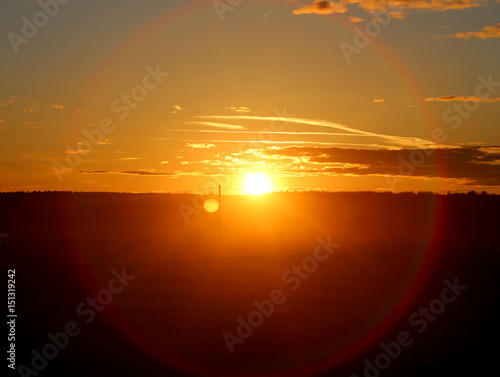 Beautiful sunset in the sky photo