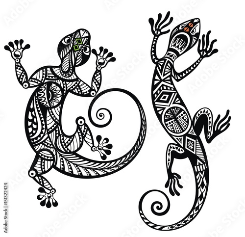 Decorative lizard set