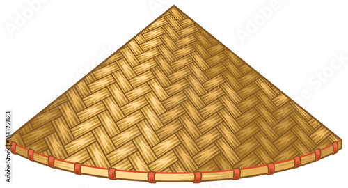 Asian or Chinese conical straw hat vector illustration