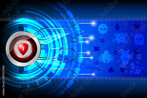 Cyber security Concept on Abstract Technology background. Vector illustration