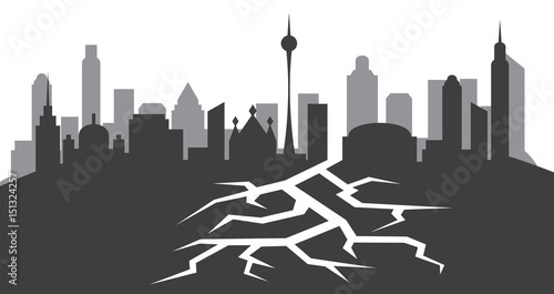crack in ground vector illustration