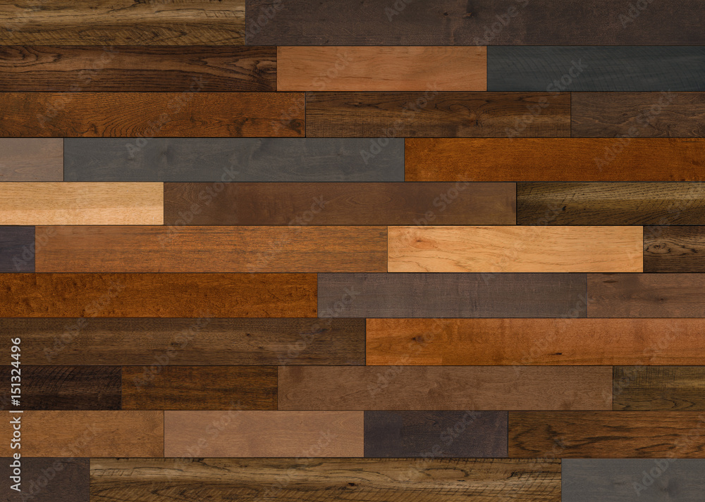 Mixed Species  Wood flooring pattern for background texture or interior design element - obrazy, fototapety, plakaty 