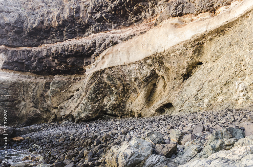View of a cliff in Fuerteventura, Canary Islands, Spain. View of a cliff in Fuerteventura, Canary Islands, Spain.