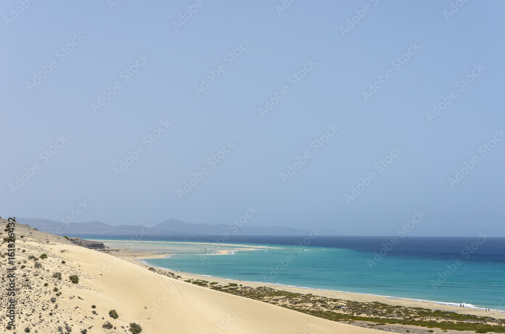 View of Esmeralda beach in Fuerteventura, Canary Islands, Spain.. View of Esmeralda beach in Fuerteventura, Canary Islands, Spain..