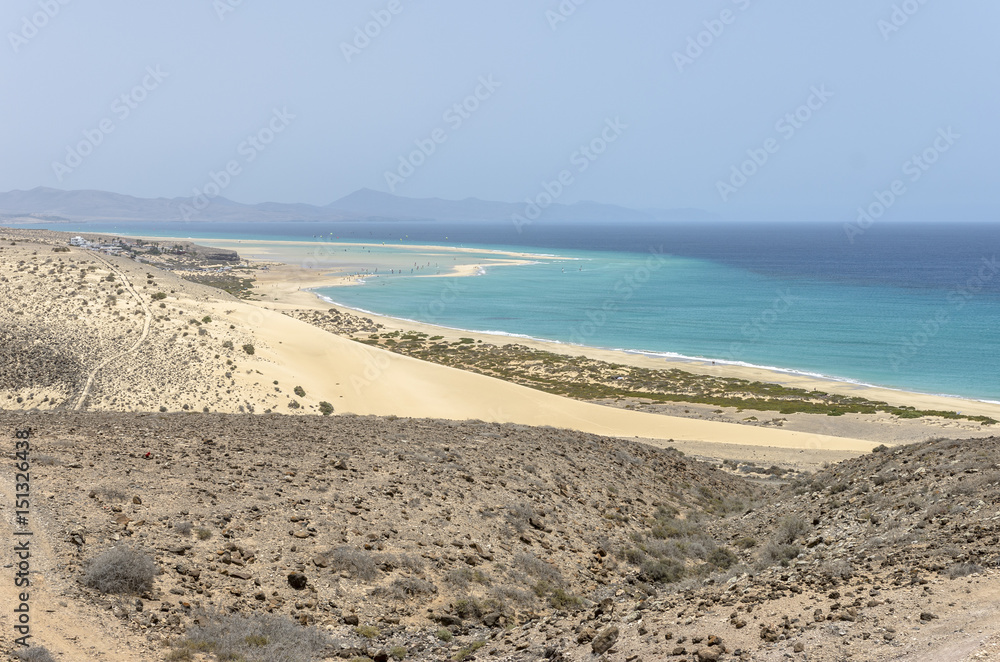 View of Esmeralda beach in Fuerteventura, Canary Islands, Spain..
