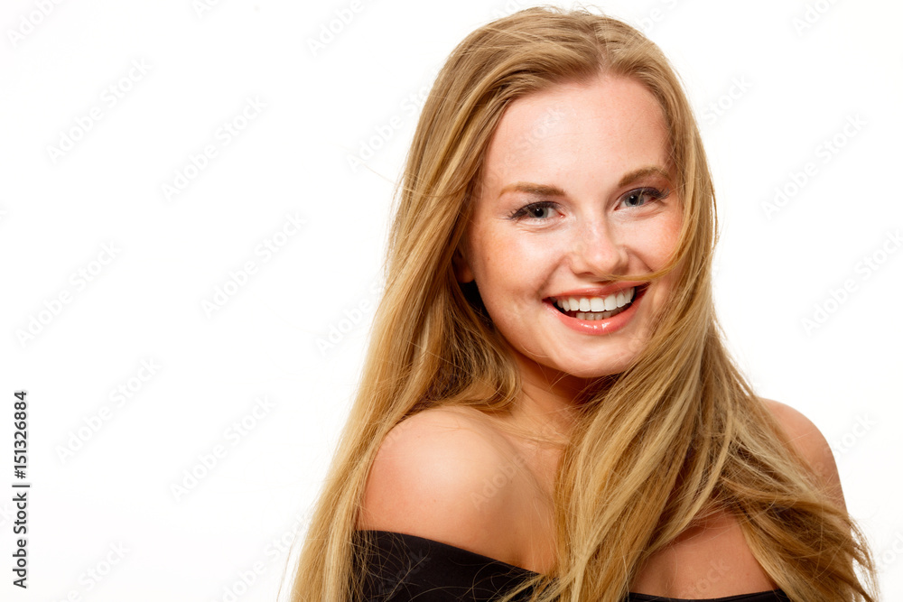 Naklejka premium Beautiful girl with long hair